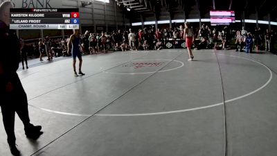 100 lbs Champ. Round 1 - Karsten Kilgore, Wyoming vs Leland Frost, Arizona