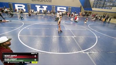 87 lbs Cons. Round 3 - Wyatt Dahle, Agon Academy vs River Knight, Sanderson Wrestling Academy