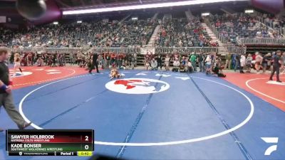 71 lbs Champ. Round 2 - Kade Bonser, Southwest Wolverines Wrestling vs Sawyer Holbrook, Natrona Colts Wrestling