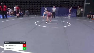 100 lbs Round Of 16 - Ayden Cardona, New York, NY vs Blake Klipp, Harrisburg, PA