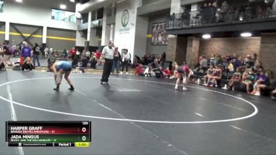 120 lbs Round 2 (6 Team) - Harper Graff, Braided Brutes Wrestling vs Jada Mingus, Rocky And The Bullwinkles