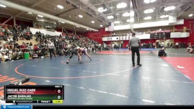 152 lbs Quarterfinal - Jacob Barajas, Washington High School vs Miguel Ruiz-Dare, College Park High School