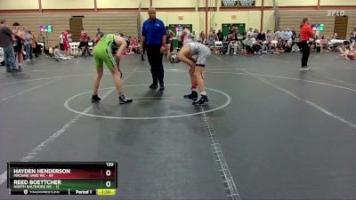 130 lbs Finals (2 Team) - Reed Boettcher, North Baltimore WC vs Hayden Henderson, Machine Shed WC