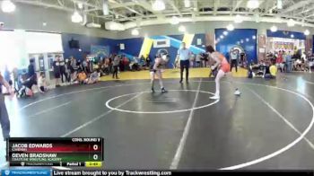 138 lbs Cons. Round 3 - Deven Bradshaw, Coastline Wrestling Academy vs Jacob Edwards, Caveman