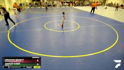 45 lbs Semis (4 Team) - Jonathan Bennett, LSH (LeSueur/Henderson) vs Addison Huber, Bemidji