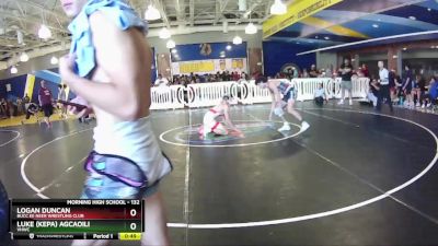 132 lbs Cons. Round 4 - Logan Duncan, Bucc Ee Neer Wrestling Club vs Luke (kepa) Agcaoili, VHWC