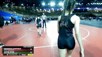 100 lbs Cons. Round 2 - Sophie Booe, Palm Harbor Hurricance vs Samantha Santosus, Ashley Ridge Girls