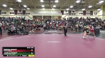 125 lbs Semifinal - Keston Spratt, Williamsburg vs Camille Schult, Waverly-Shell Rock