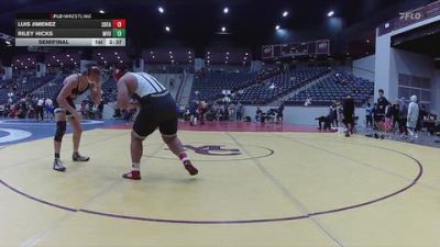 285 lbs Semifinal - Riley Hicks, Missouri Valley vs Luis Jimenez, Southeastern