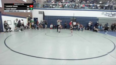 53 lbs Cons. Round 2 - Cooper Evans, Raft River Wrestling vs Cash Wright, Hawk Wrestling Club