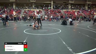 90 lbs Cons. Round 2 - Banks Kopper, Gray County Kids Wrestling Clu vs Jed Holmes, Triumph