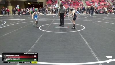 70 lbs Champ. Round 1 - Preston Curley, CYWC vs Champ Breeden, WR - Topeka Blue Thunder