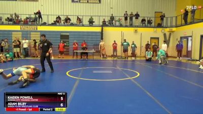 126 lbs Semifinal - Kaiden Powell, Kansas City Training Center vs Adam Bilby, Kanza FS/GR Wrestling Club
