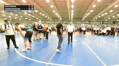 170 lbs Consi Of 4 - Cole Dunham, NJ vs Andrew Meadows, NC