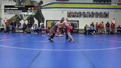 215 lbs Cons. Round 2 - Greyson Hartman, Washington vs Clark Johnson, Dallas Center-Grimes