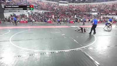 85 lbs Cons. Round 4 - Elaine Sommer, St. Croix Falls Saints vs Caydence Champagne, Coleman Youth Wrestling