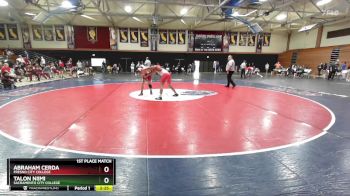 141 lbs 1st Place Match - Abraham Cerda, Fresno City College vs Talon Niimi, Sacramento City College