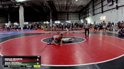 60 lbs Round 3 (6 Team) - Brian Grandelli, BELIEVE TO ACHIEVE WRESTLING CLUB vs Keegan Brandon, CLINIC WRESTLING