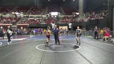 90 lbs Quarterfinal - Kherington Adams, Mine Yard Dogs Wrestling Club vs Bryleigh Larson, Manhattan Wrestling Club