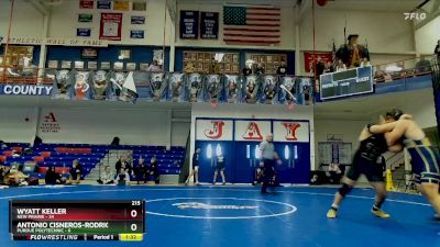 215 lbs Quarters & Wb (16 Team) - Antonio Cisneros-Rodriguez, Purdue Polytechnic vs Wyatt Keller, New Prairie