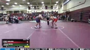 285 lbs Cons. Round 1 - Josiah Redel, Alburnett vs Cody Nielson, Algona