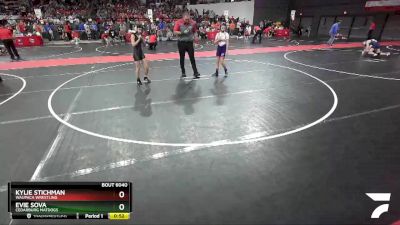 95 lbs Champ. Round 1 - Evie Sova, Cedarburg Matdogs vs Kylie Stichman, Waupaca Wrestling