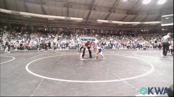 52 lbs Round Of 32 - Noah Backus, Newkirk Takedown Club vs Wriglee Ward, Grover Rains Wrestling Club