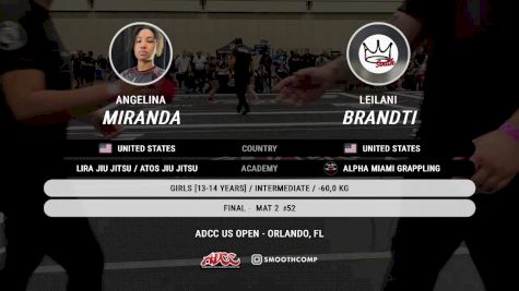 Leilani Brandti vs Angelina Miranda 2025 ADCC Orlando Open/Youth Trials