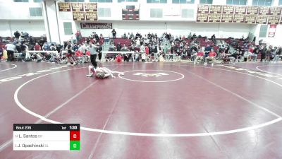 120 lbs Consi Of 8 #2 - Lucas Santos, Bridgewater-Raynham vs Jacob Opachinski, Silver Lake