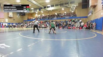 190lbs Champ. Round 1 - Emmeline Medina, Redmond (Girls) vs Hayden Carrell, Orting (Girls)