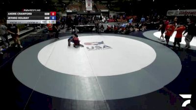 115 lbs Andre Crawford, KCWA - Kern County Wrestling Association vs Jethro Holiday, OCWA - Orange County Wrestling Association