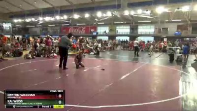 80 lbs Cons. Semi - Kai Weiss, Team Hammer Wrestling Academy vs Payton Vaughan, Ground Zero