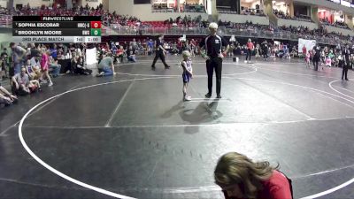 39-40 lbs 3rd Place Match - Sophia Escobar, Hawks Wrestling Club (Lincoln) - Girls vs Brooklyn Moore, Bennington Wrestling Club