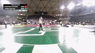 Boys 3A 120 lbs Champ. Round 2 - Aziret Bakytov, Edmonds-Woodway vs Christian Childers, Kentlake