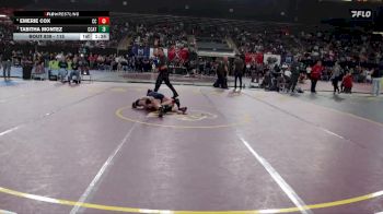 115 lbs Quarterfinal - Tabitha Montez, Central Catholic vs Emerie Cox, Crook County