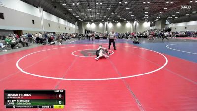 106 lbs Champ. Round 2 - Josiah Felkins, Goddard HS JV vs Riley Sumner, Lafayette (Wildwood)