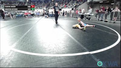 61 lbs Quarterfinal - Cason Inger, Powerhouse vs Weston Myers, Keystone Kids Wrestling Club