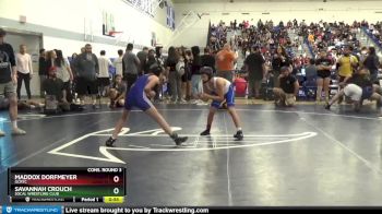 98 lbs Cons. Round 3 - Maddox Dorfmeyer, OCRTC vs Savannah Crouch, SoCal Wrestling Club
