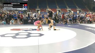 120 lbs Cons. Rd Of 64 - Rhys Bernier, Colorado vs Madalyn Hill, New York