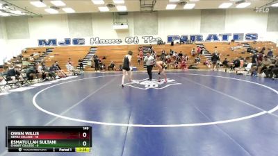 149 lbs Placement Matches (16 Team) - Owen Willis, Sierra College vs Esmatullah Sultani, Chabot College