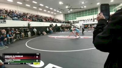 170 lbs Round 1 - Teagen Pickerd, Lander Valley vs JORDAN SLOWBEAR, Wyoming Indian