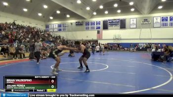 220 lbs Champ. Round 2 - Brian Valdespino, Downey vs Julian Perea, Servite High School Wrestling
