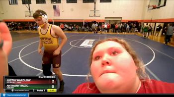 120 lbs Champ. Round 3 - Anthony Ruzic, AUBURN vs Justin Wardlow, LOCKPORT (Twp)