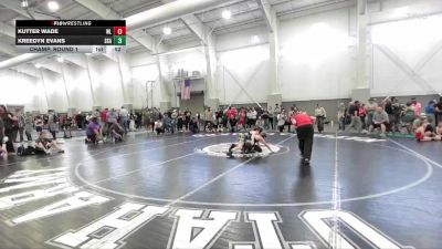 100 lbs Champ. Round 1 - Kutter Wade, Wasatch vs Kreedyn Evans, Cougars Wrestling Club