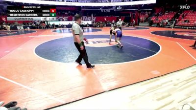 3A 132 lbs Quarterfinal - Rocco Cassioppi, Rockton (Hononegah) vs Demetrios Carrera, Aurora (Marmion Academy)