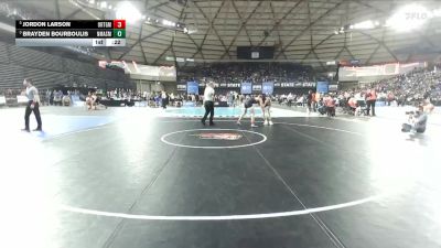 Boys 2A 165 lbs 3rd Place Match - Jordon Larson, Orting vs Brayden Bourboulis, North Mason