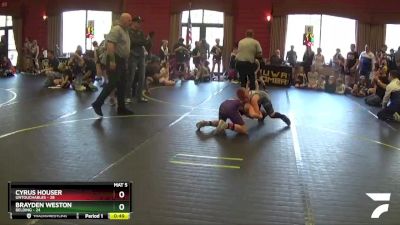 90 lbs Round 2 (4 Team) - Cyrus Houser, Untouchables vs Brayden Weston, Belding