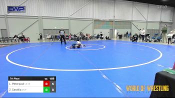 50 lbs 7th Place - Laken Peterpaul, Untouchables Girls Teal vs Zaylah Castillo, Untouchables Girls Pink