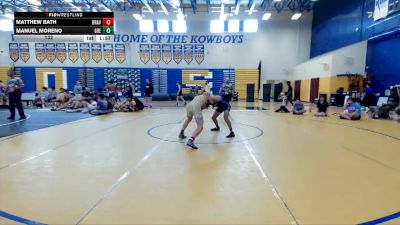 132 lbs Placement (16 Team) - Matthew Bath, Braves WC vs Manuel Moreno, Greasers
