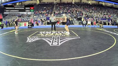 Girls-120 lbs Quarterfinal - Brooklin Armstrong, Kent City Hs Girls vs Sky Langewicz, Algonac Hs Girls